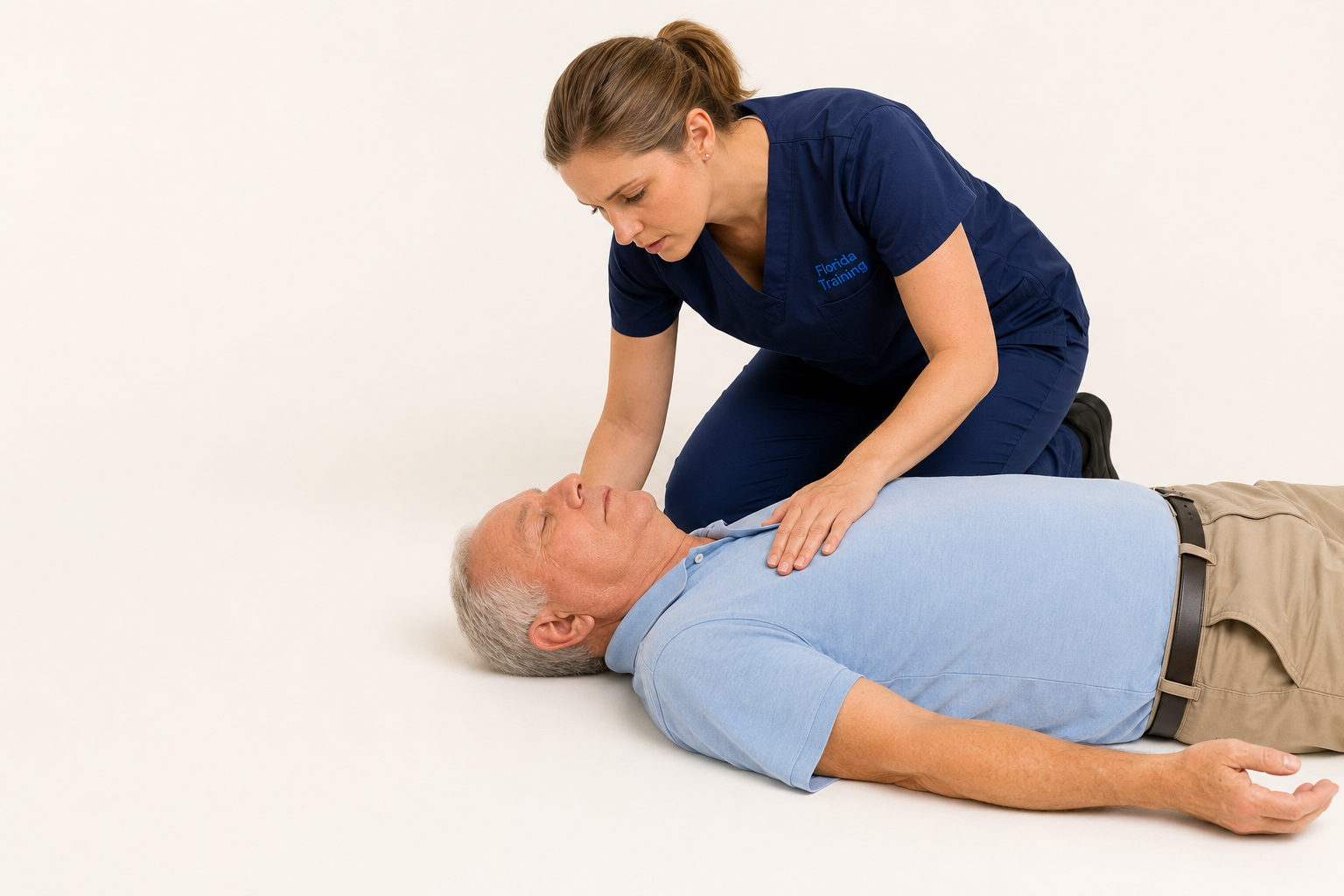 Doctor holding an ACLS Provider Manual for an ACLS class in Jacksonville, Florida